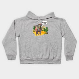 Welcome to Texas, cowboy ride horse, Adam Kids Hoodie